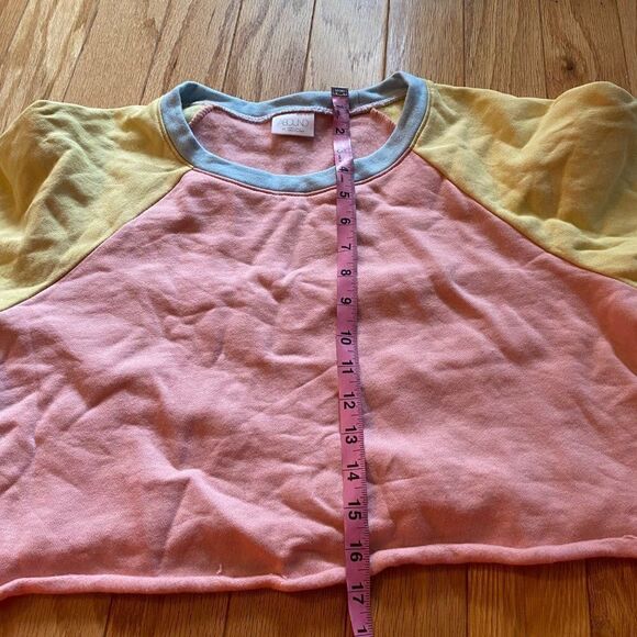 NWOT Abound women's multicolor raw hem cotton cropped pullover sweater sz medium - Picture 6 of 9